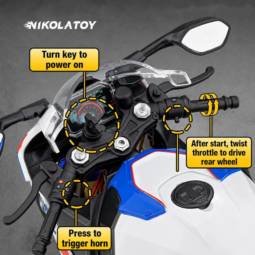 1/6 BMW S1000RR Alloy Dynamic Motorcycle Model - Image 6
