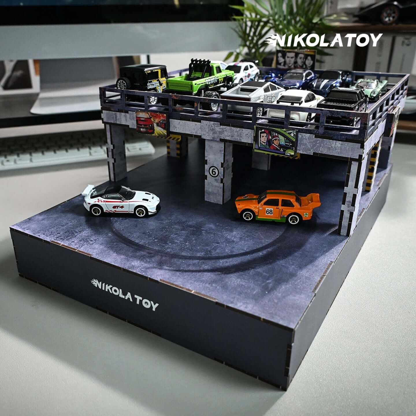 1:64 Electric Drift Turntable Car Model Parking Lot - Image 3