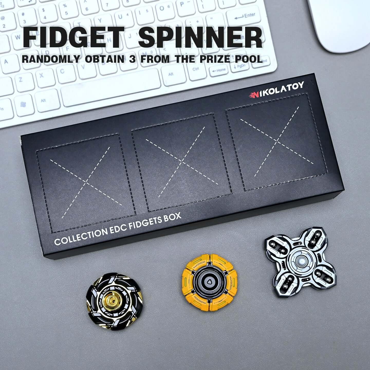 Fidgets Spinner Toy Poking Lottery - 3Pack - Image 3