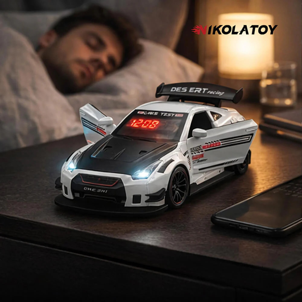 GTR Car Alarm Clock with Engine Sound & Light Mist - Image 9