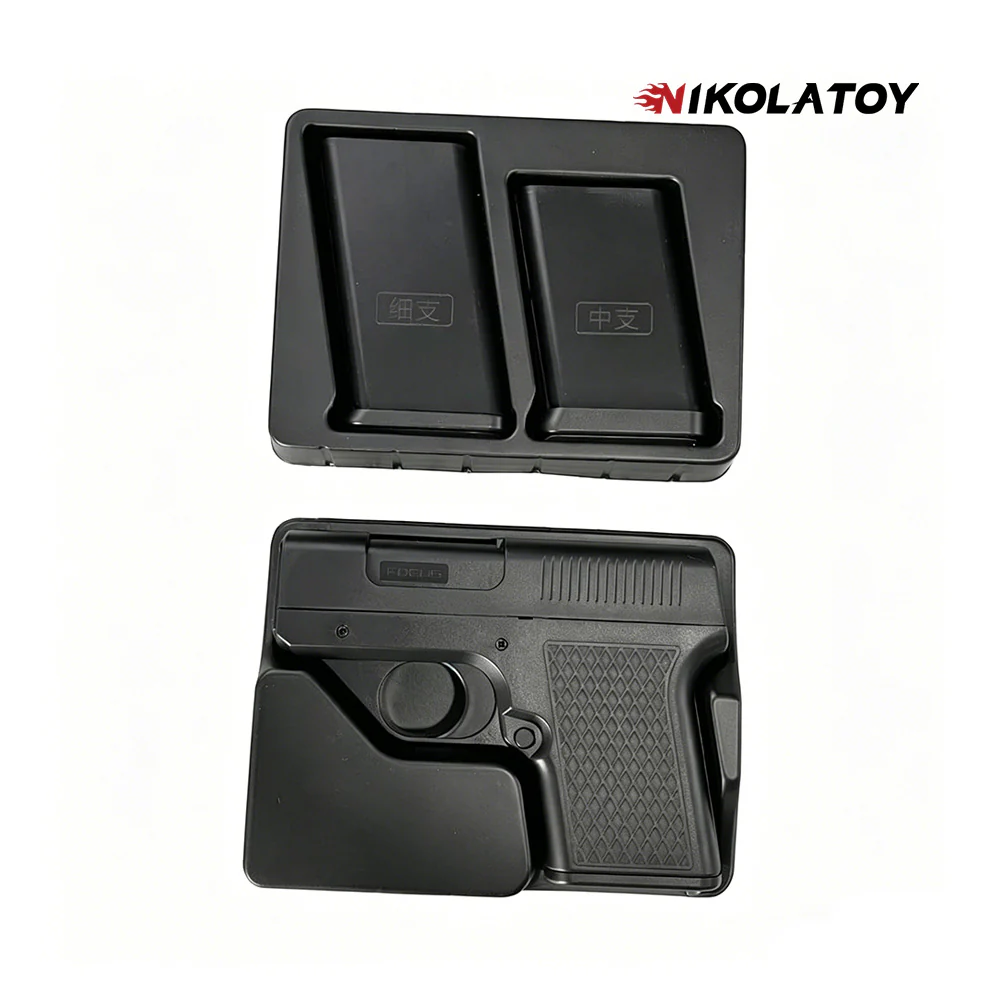 Gun Type Cigarette Lighter With 3 Replaceable Magazine Clips - Image 5
