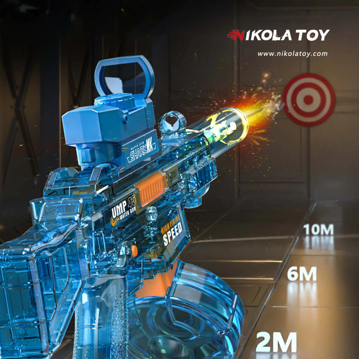 High Performance UMP45 Electric Continuous Water Gun With Flashing Lights - Image 2