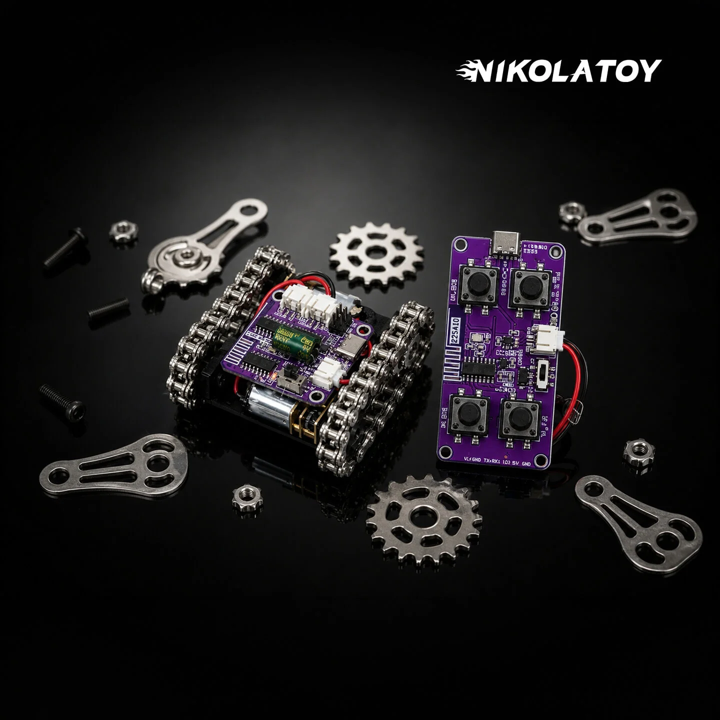 Mini Programmable Metal RC Robot Tank - Image 3