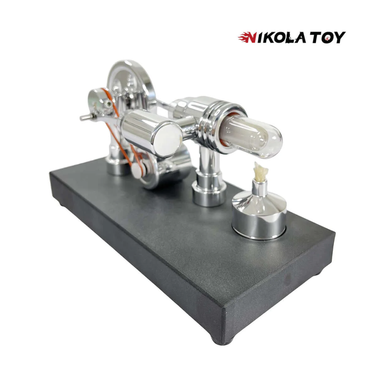 Mirror Polished Stirling Engine with Embedded Voltmeter and Output Port - Image 6