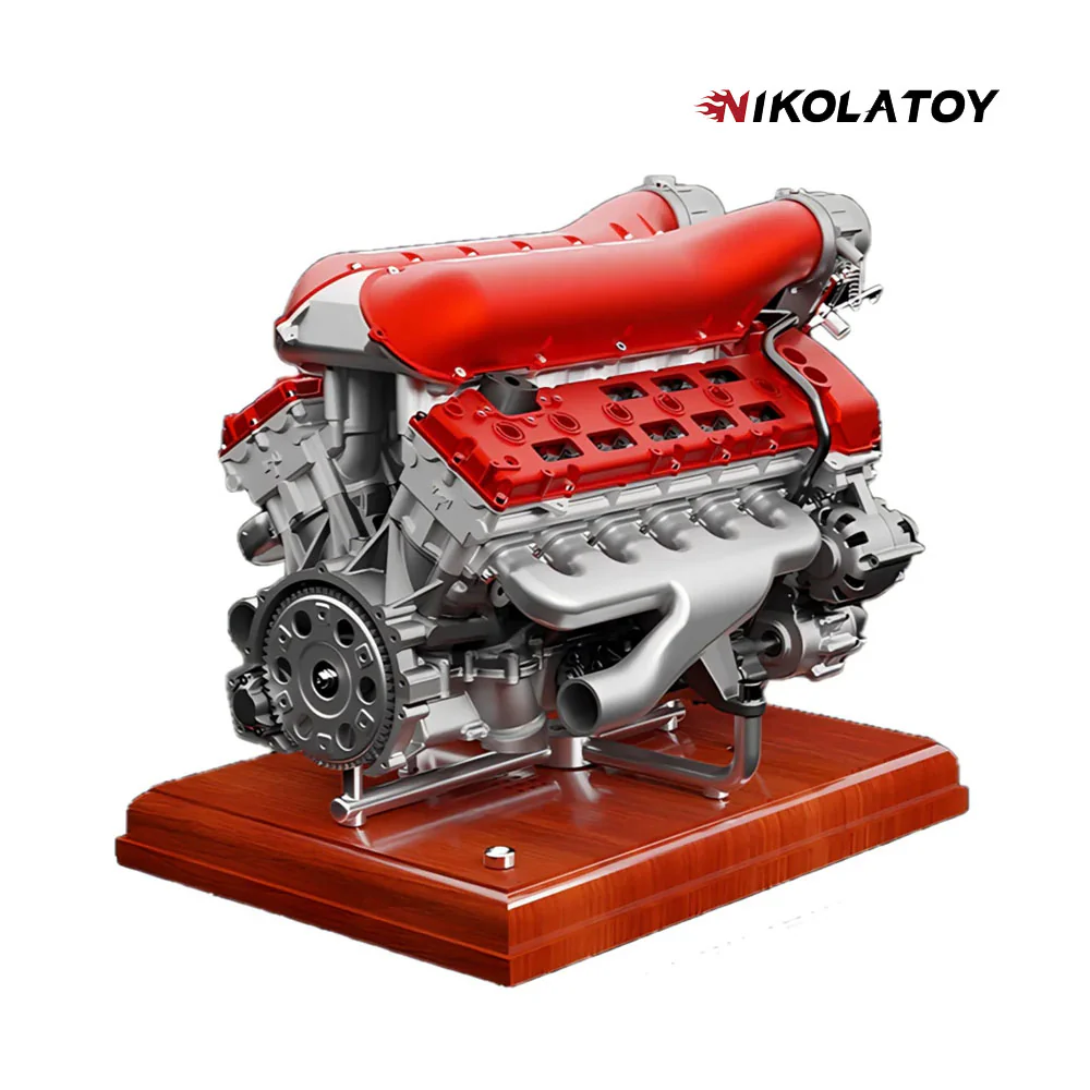 TECHING V12 Car Engine Model Full Metal Assembling 12-Cylinder Building Kits 800+PCS - Image 6