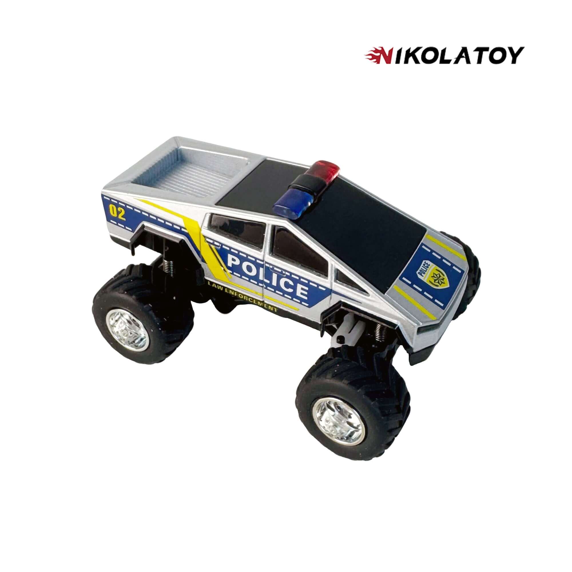 1:64 Police Cybertruck Remote Control Car - Image 2
