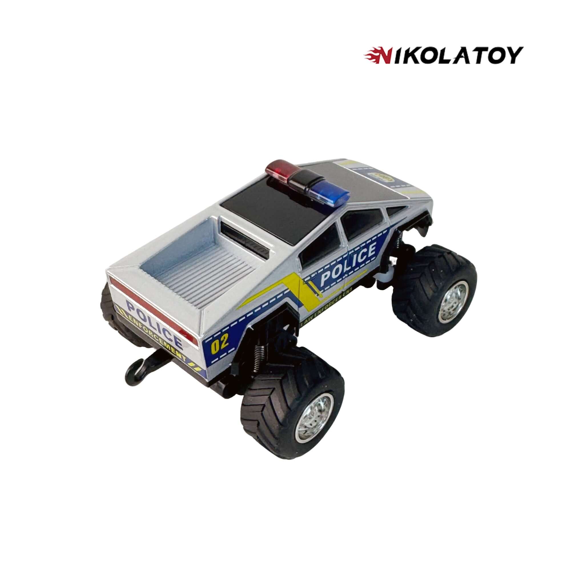 1:64 Police Cybertruck Remote Control Car - Image 3