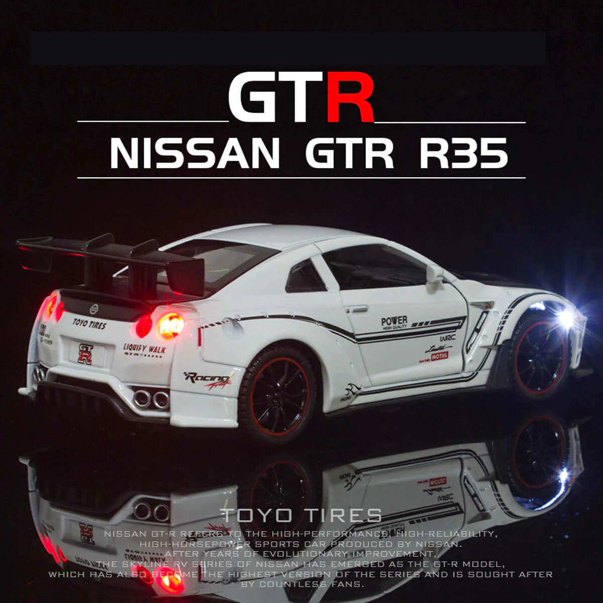 Alloy 1/32 Nissan GTR Model Car - Image 3