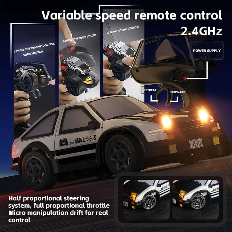 Mini AE86 Desktop Remote Control Car 1:64 Drifting Racing Car - Image 2