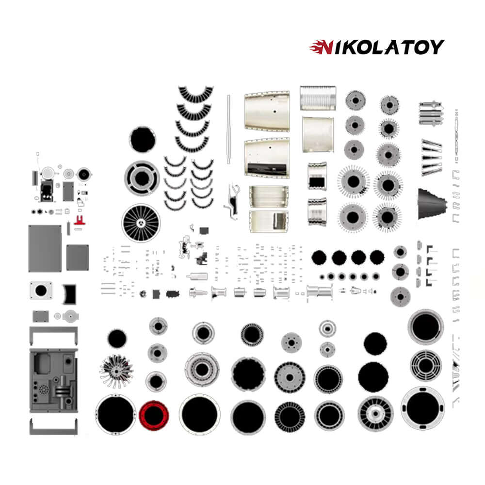 Turbofan Engine Model Kit that Works F35 Military Fighter Jet Engine Kits 600+PCS - Image 5