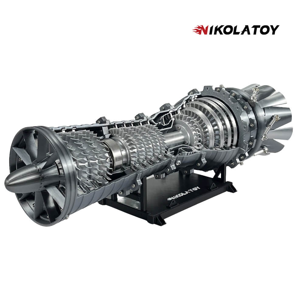 3D Printed Military Fighter Turbojet Engine Model