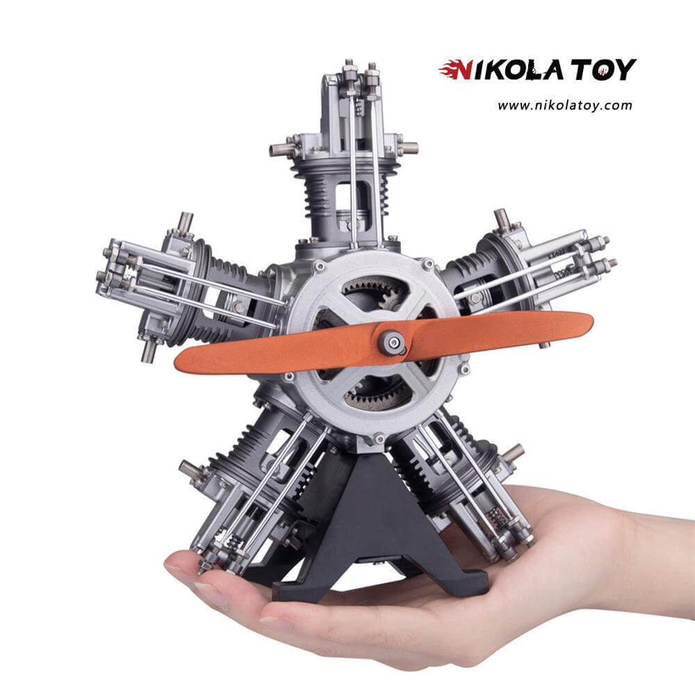 NIKOLATOY® Star shaped 5-cylinder engine model kits (250+Pcs) - Image 2